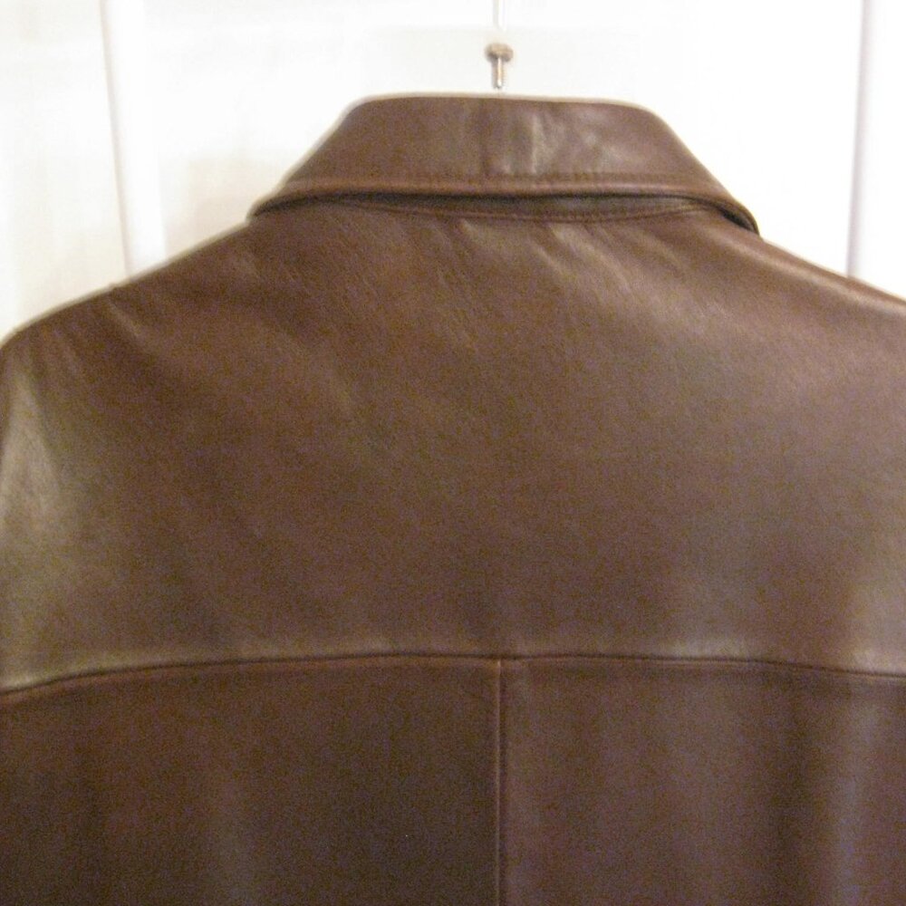 Vintage Ralph Lauren Polo Lambskin Men’s Leather Jacket Brown Size Large - Picture 3 of 11